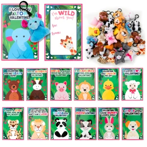 Joioda Valentines Cards for Kids Classroom - Valentines Day Gifts for Kids - 24 Pack Keychain Card Bulk - Funny Valentine Exchange Cards for Boys