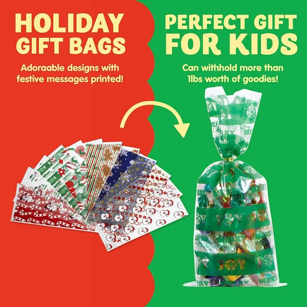 144 PCS Christmas Cellophane Goody Bags | Goodie bags, Christmas goodie bags,  Party favor bags