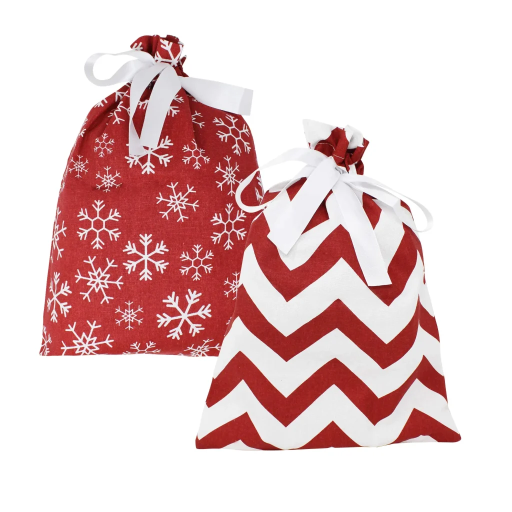 Wrapables Aluminum Foil Christmas Drawstring Gift Bags (Set of 6), XL Red &  White, 6 Pieces - Fry's Food Stores