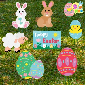 8pcs Happy Easter Cookie Cutters Set Easter Egg Bunny Chick