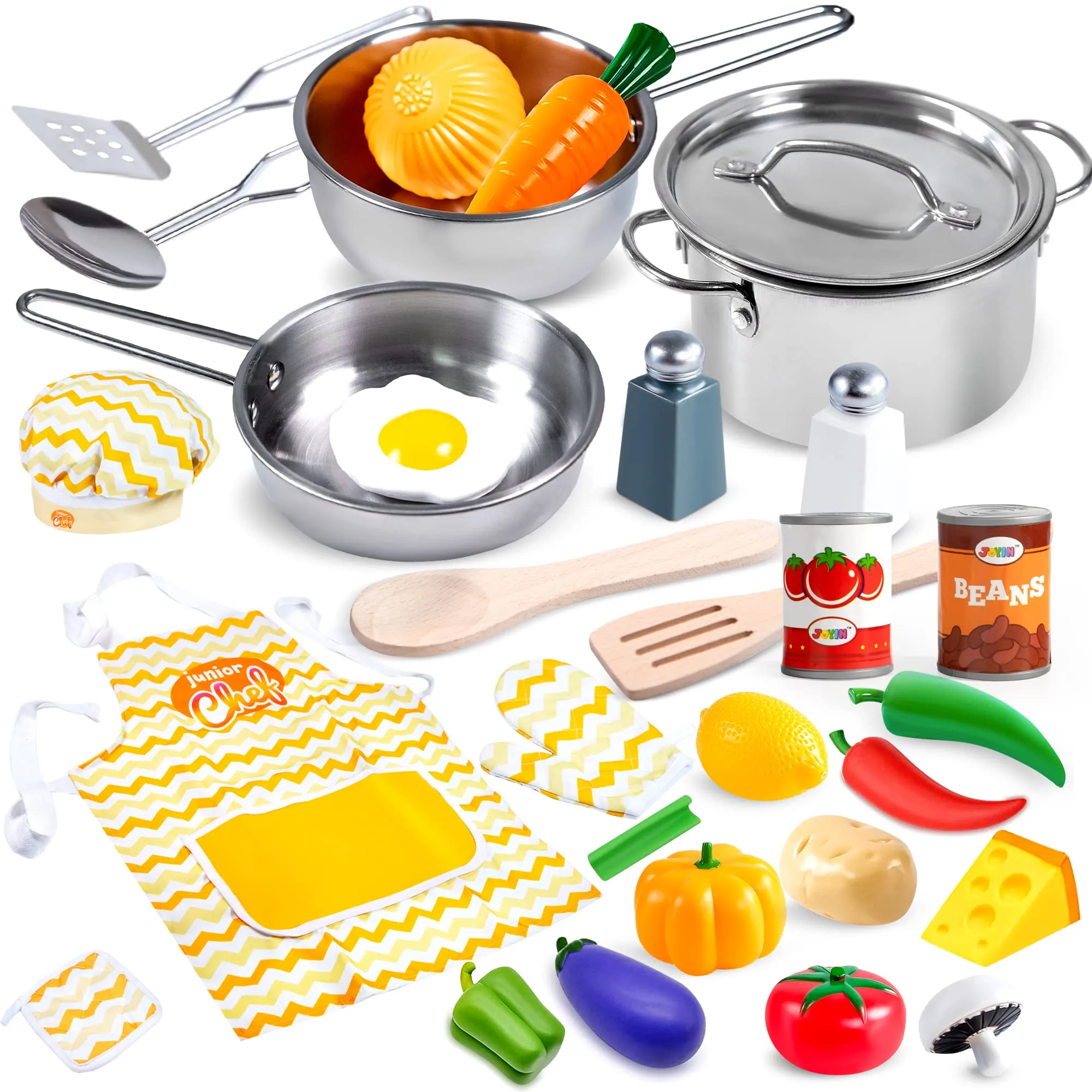 Pretend Play Kitchen set for Kids | Little Chef kids kitchen playset with  Accessories Pots, Pans, dishes, cups, utensils, food toys with Adorable