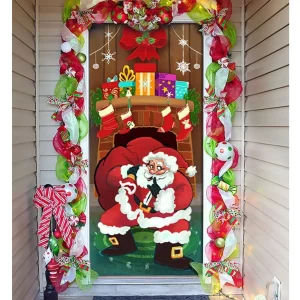 Harmtty Reusable Christmas Decor Christmas Door Festive