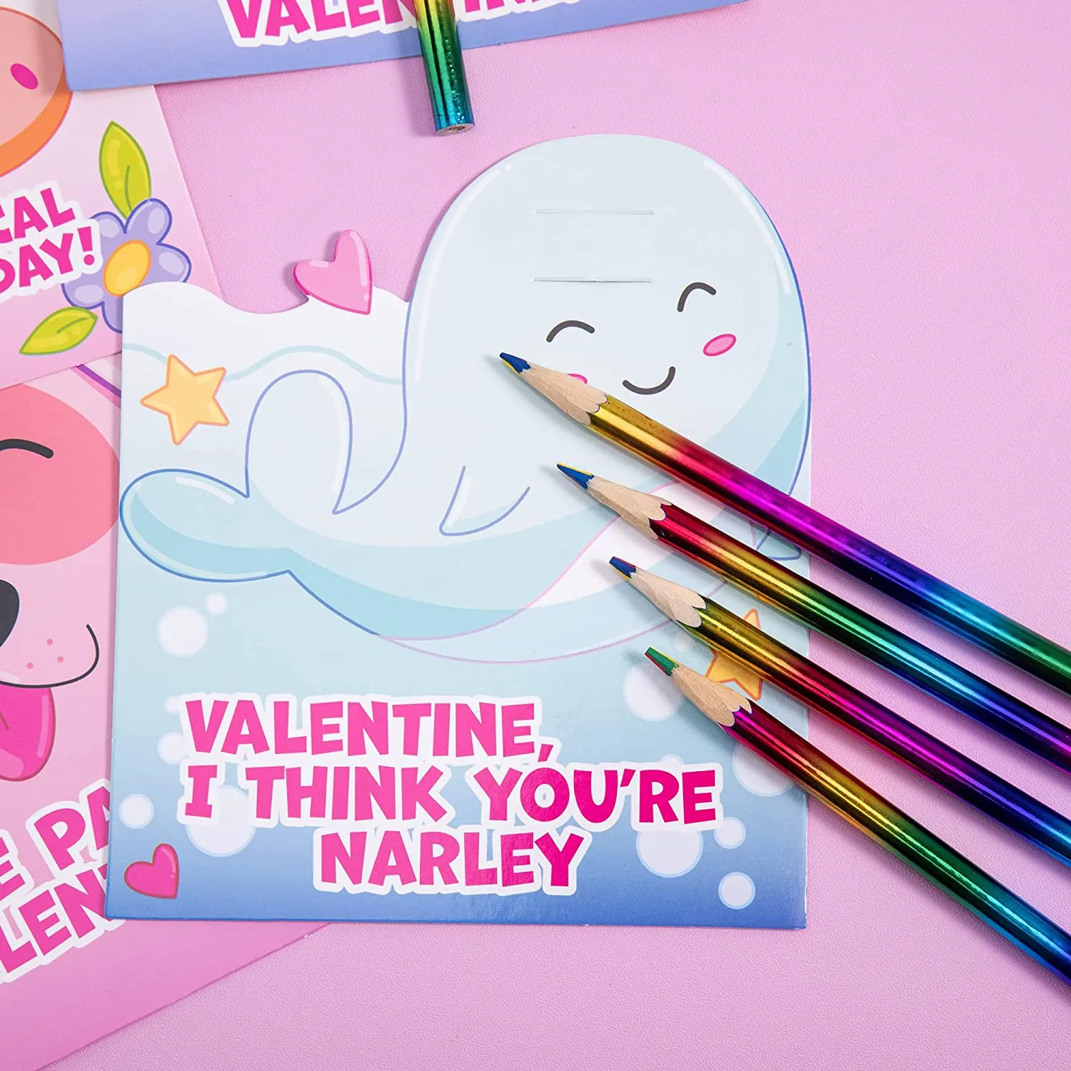 Class Valentines for Kids Crayon Set Mini Original Rainbow Crayon® Stix®  Valentines Day Favors Kids Crayons Class Valentines W/card 