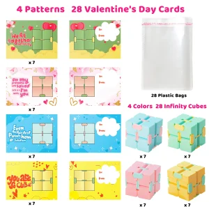 GLOCITI Valentines Day Cards for Kids - 32 Pack Valentines Day Gifts with Playing Dough, DIY Valentine Party Favors, Valentines Day Exchange Cards