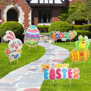 Easter Decorations - Tiered Tray Easter Decor Happy Easter Sign 5x5 -  Jarful House