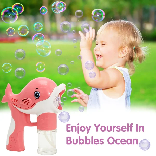 Best 2pcs Dolphin Bubble Gun with Bubble Solutions 7in