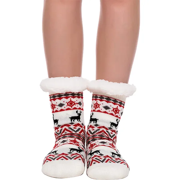  Junely Christmas Slipper Socks with Grippers for Women
