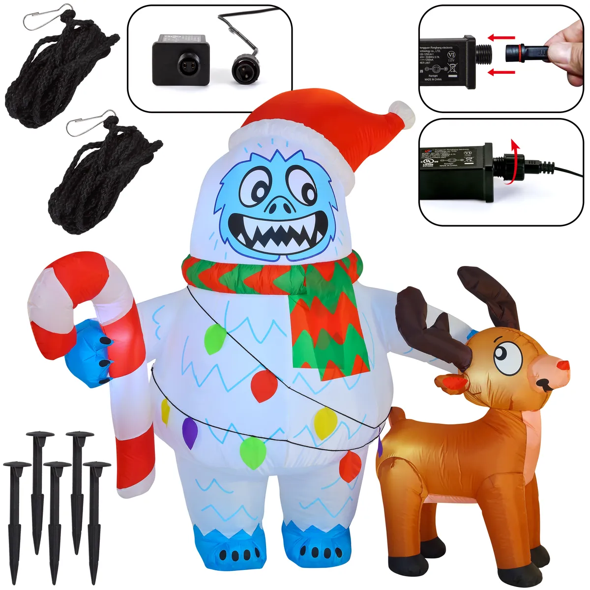 Holiday Living 9.51-ft Lighted Yeti Christmas Inflatable at