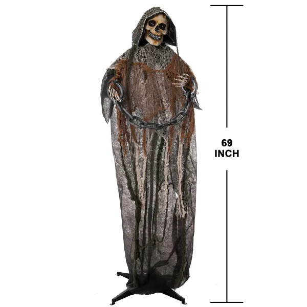 Fun Animated Grim Reaper Decoration with Light up Eyes 69in
