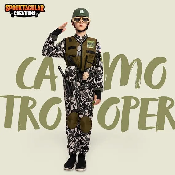 Boys Camo Soldier Trooper Halloween Costume