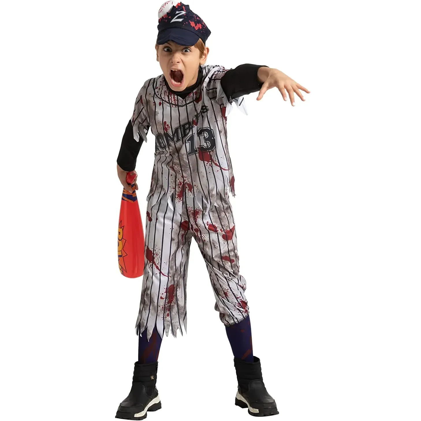 Kids Baseball Zombie Player Halloween Costume S