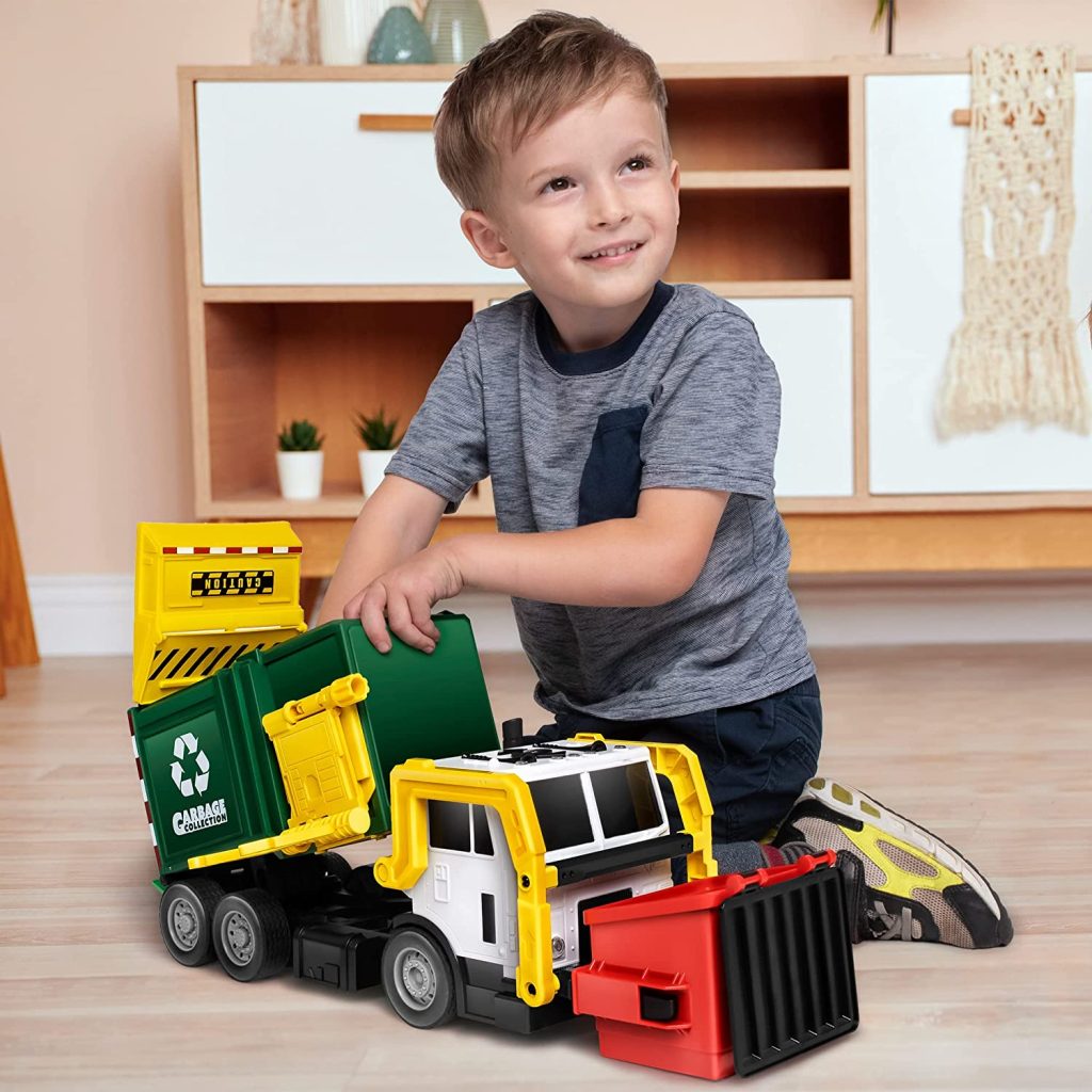 JOYIN Sound & Lights Toy Trucks For 2-Year-Old Boys, 3-Pack