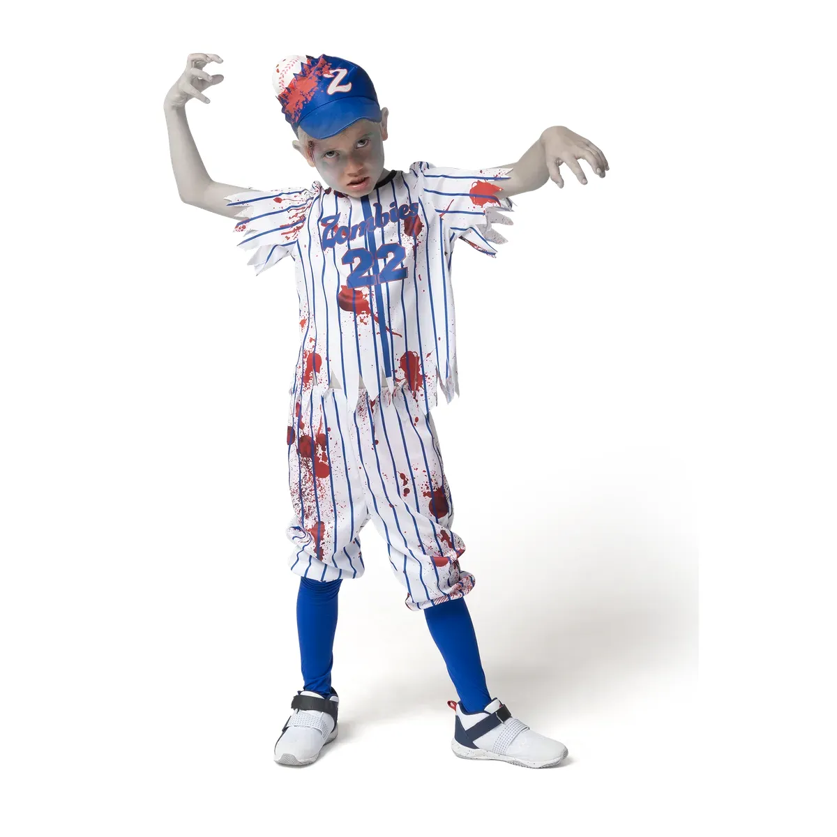 Spooktacular Creations Child Boy Blue Baseball Zombie Costume for Halloween Dress Up Parties, Zombie Theme Party Costumes
