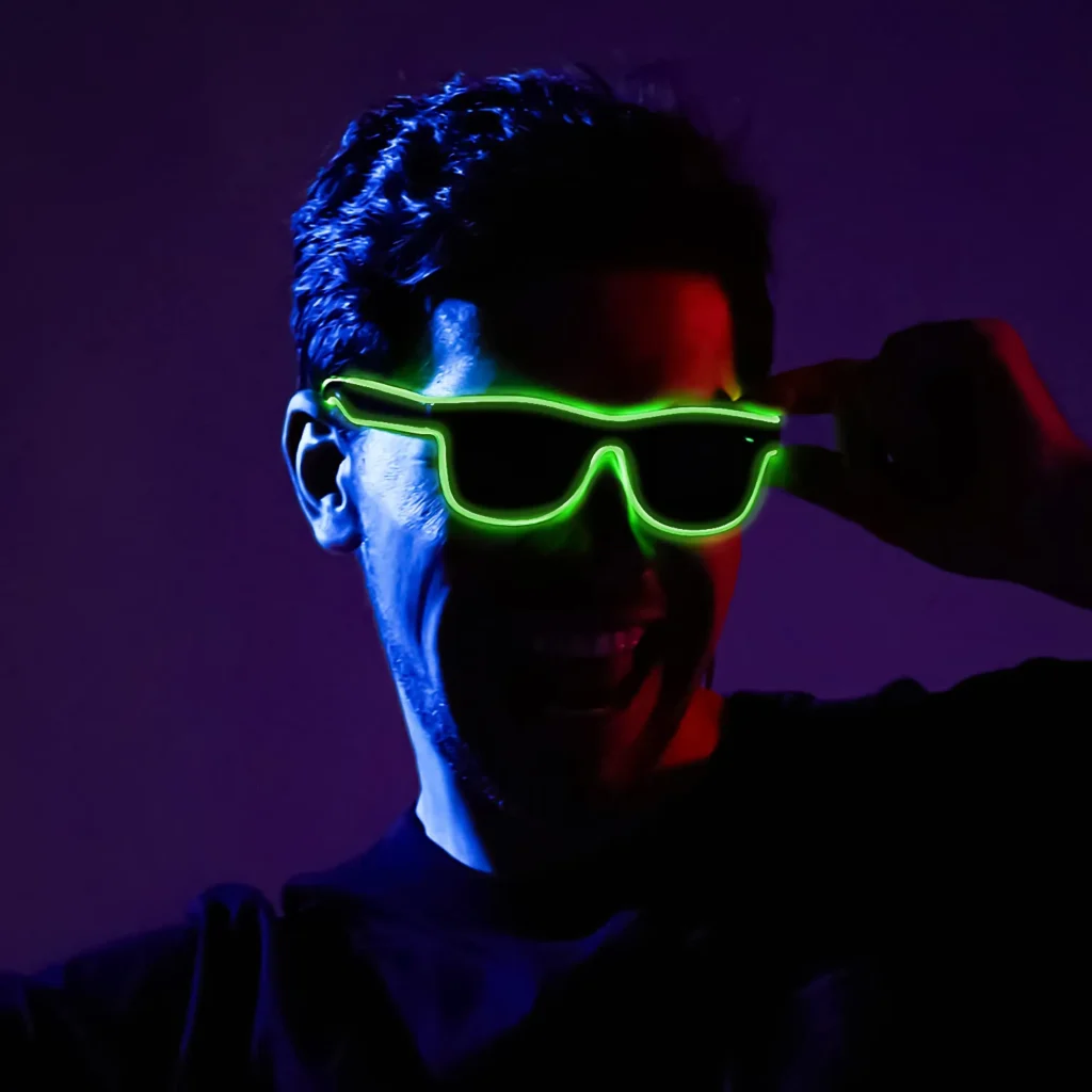 Halloween LED Glasses Neon Light Up Rave EDM Sunglasses Costume Party Ships  US