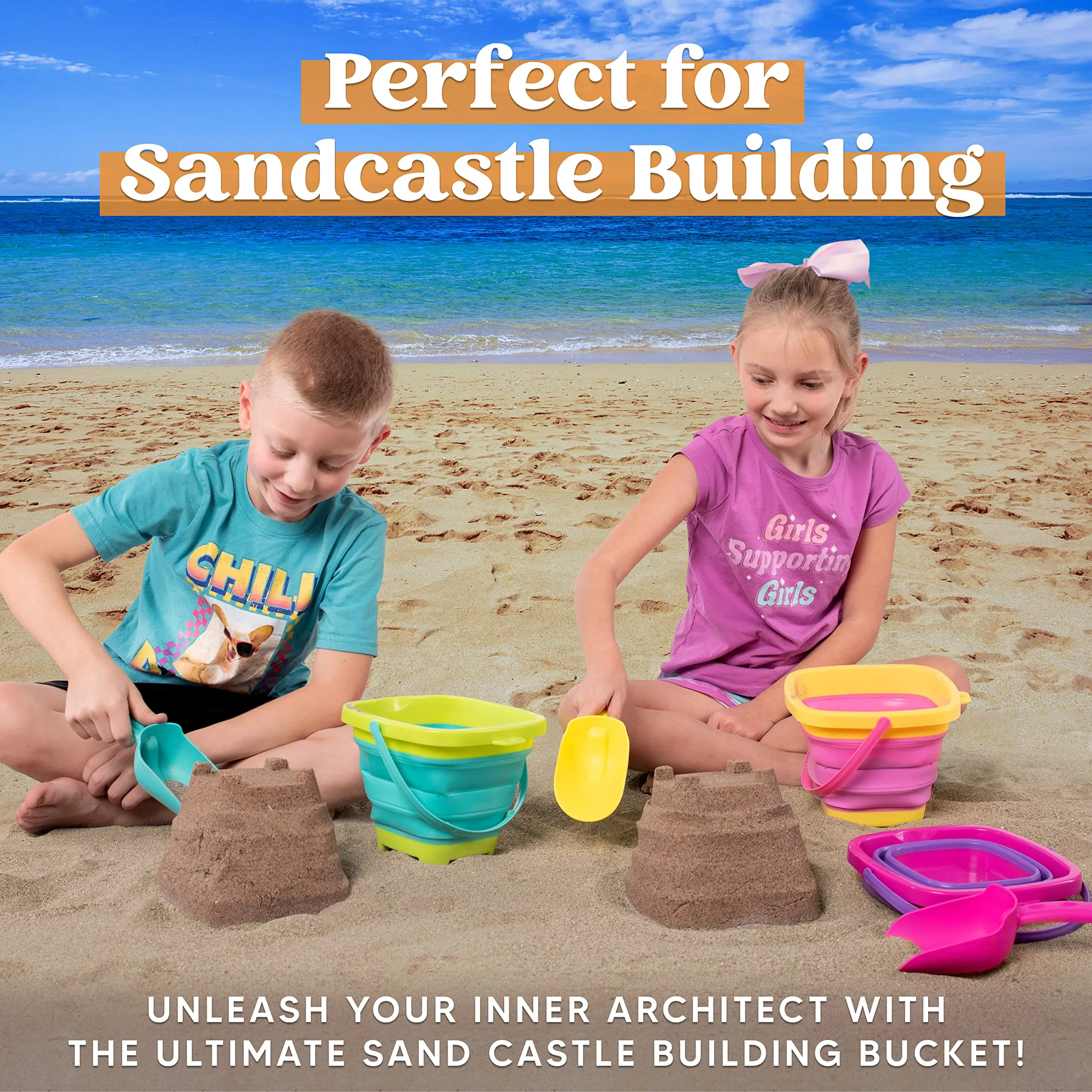 Collapsible Beach Pail Sand Buket Collapsible Buckets Multi Use