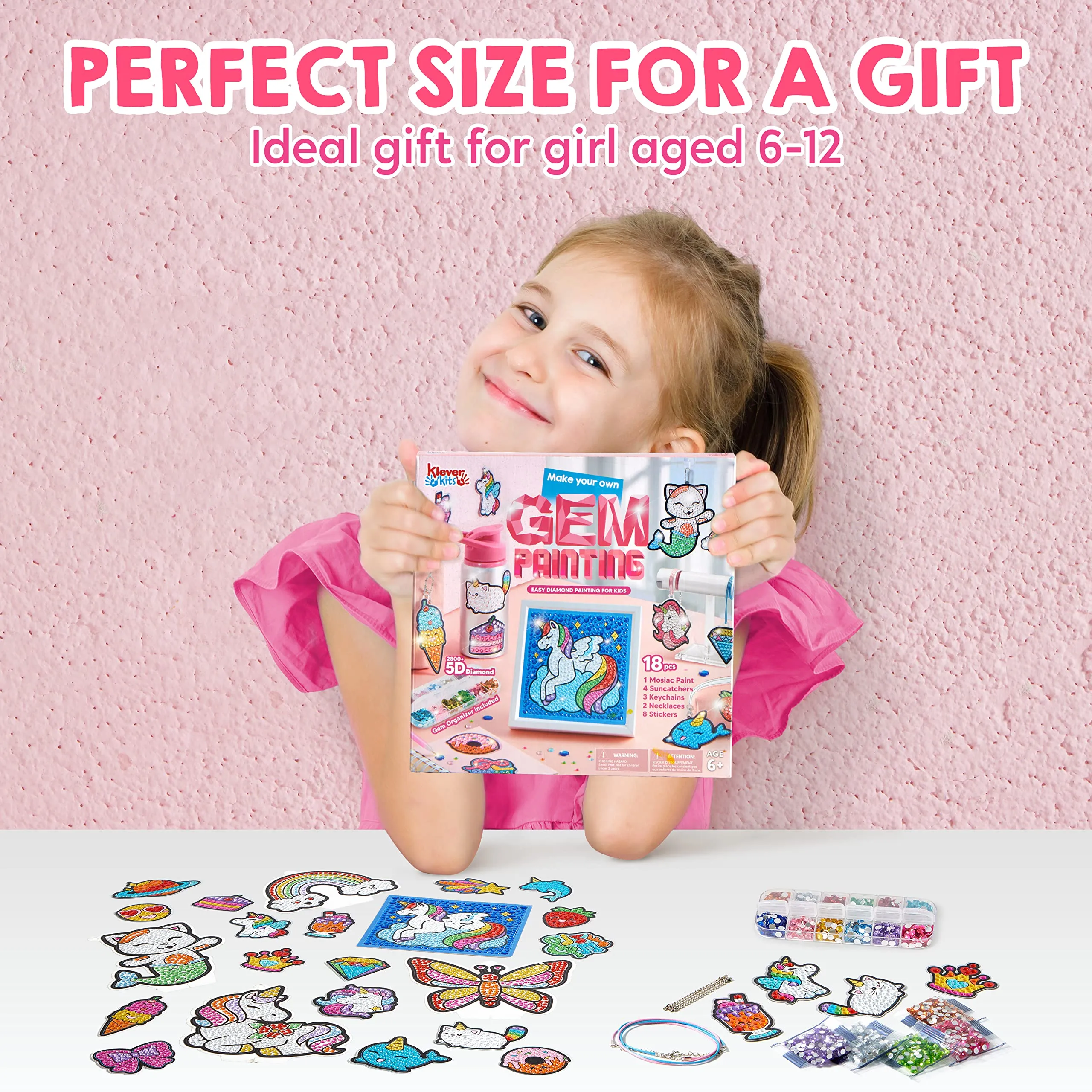 TOY Life 5D Diamond Painting Kits for Kids with Wooden Frame