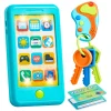 Baby Blue Play Phone Keyfob Key Toy and Credit Cards Set