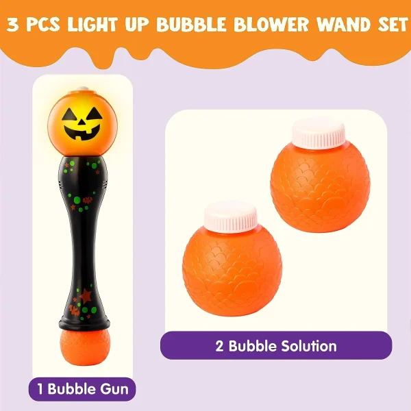 Glowing Automatic Light Up Pumpkin Bubble Wand
