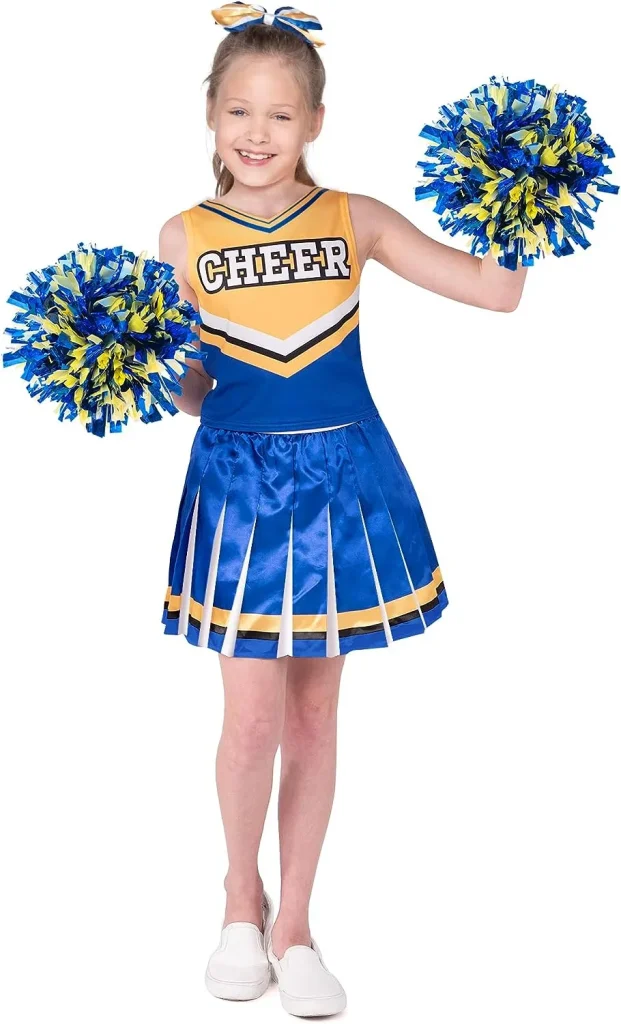 Just Pretend Cheerleader Pom-Poms (Pair)Kids Toy Costume Accessory~Blue &  Silver