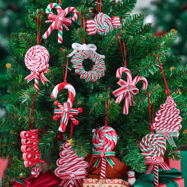 12 Pcs Christmas Candy Lollipop Ornaments