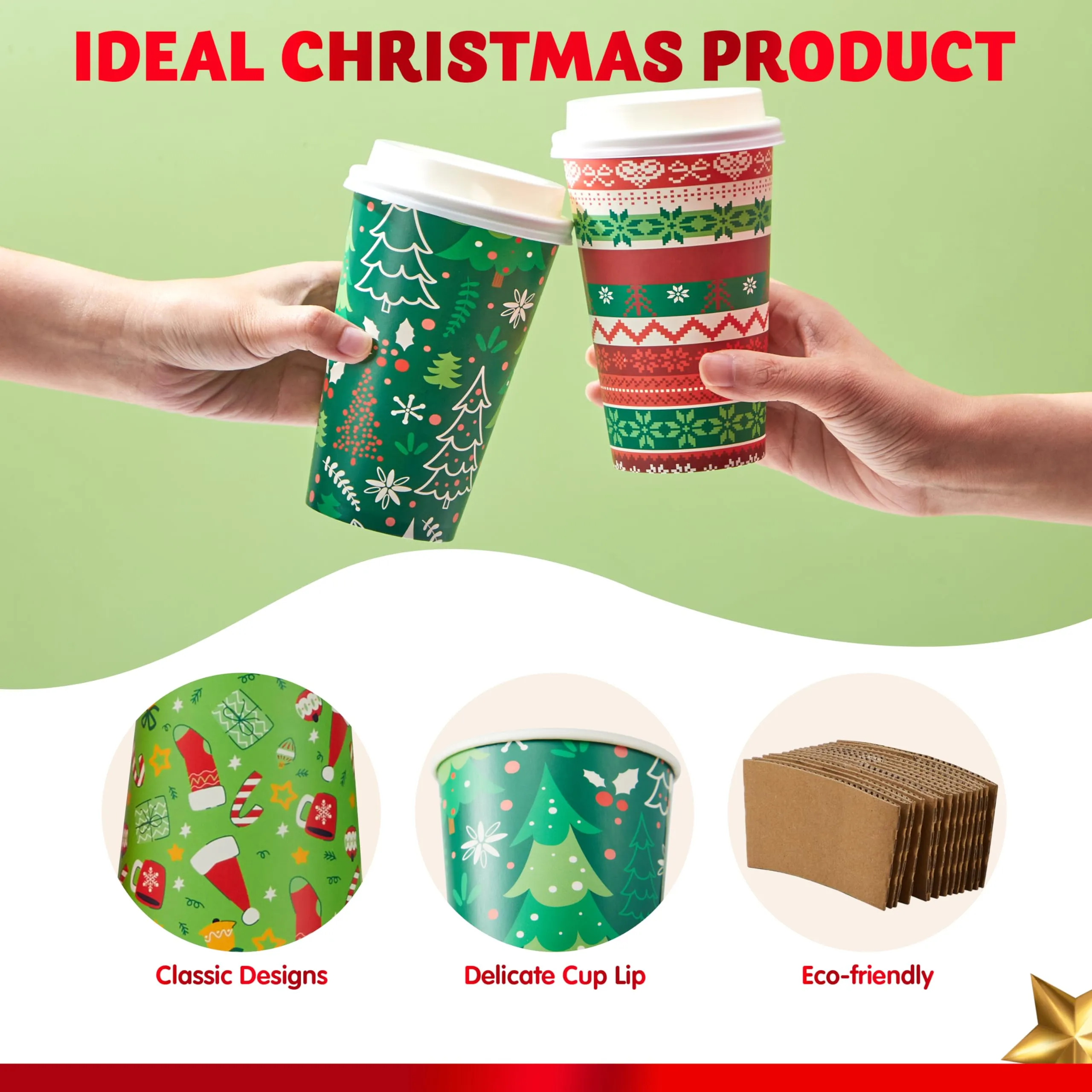 Buy Snowflake Compostable Paper Cups, 16 oz, Let It Snow - Christmas Holiday  Disposable Cups Now! Only $