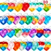 30pcs Heart Pop Bubble Keychain
